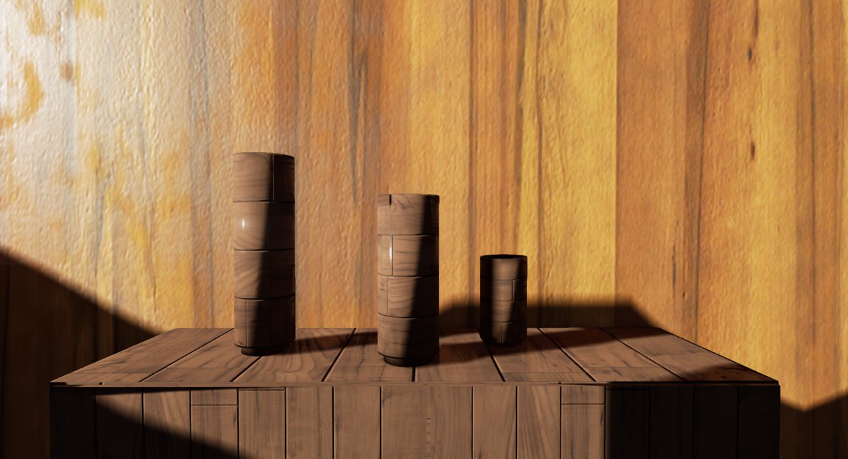 jarrones hechos en madera