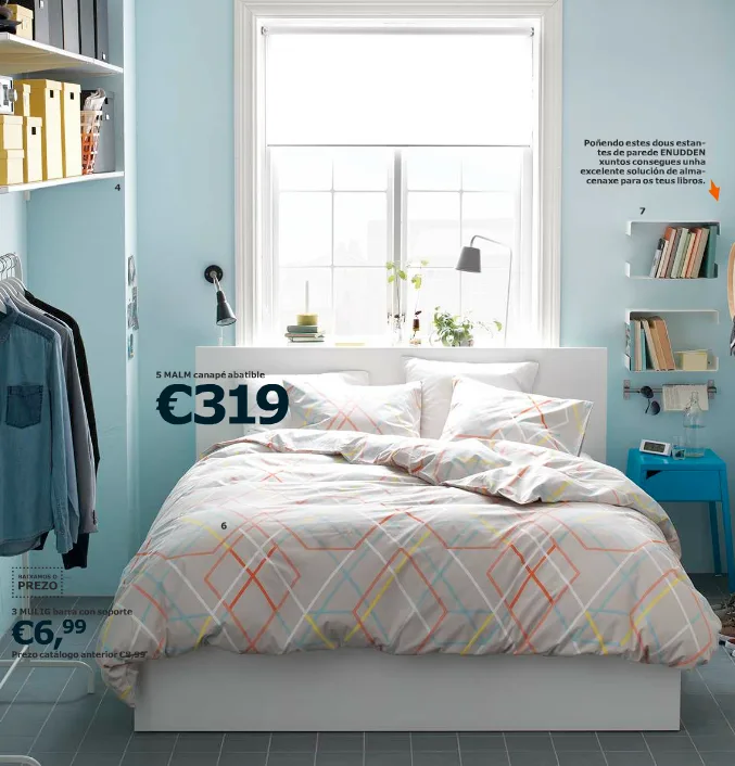 Dormitorios de estilo nórdico ¡Crea ambientes únicos! 12 dormitorio decorado en color azul y blanco