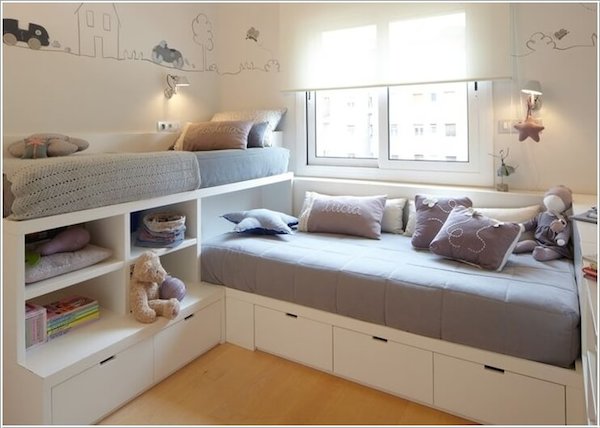 estilo nordico en dormitorios infantiles compartidos V