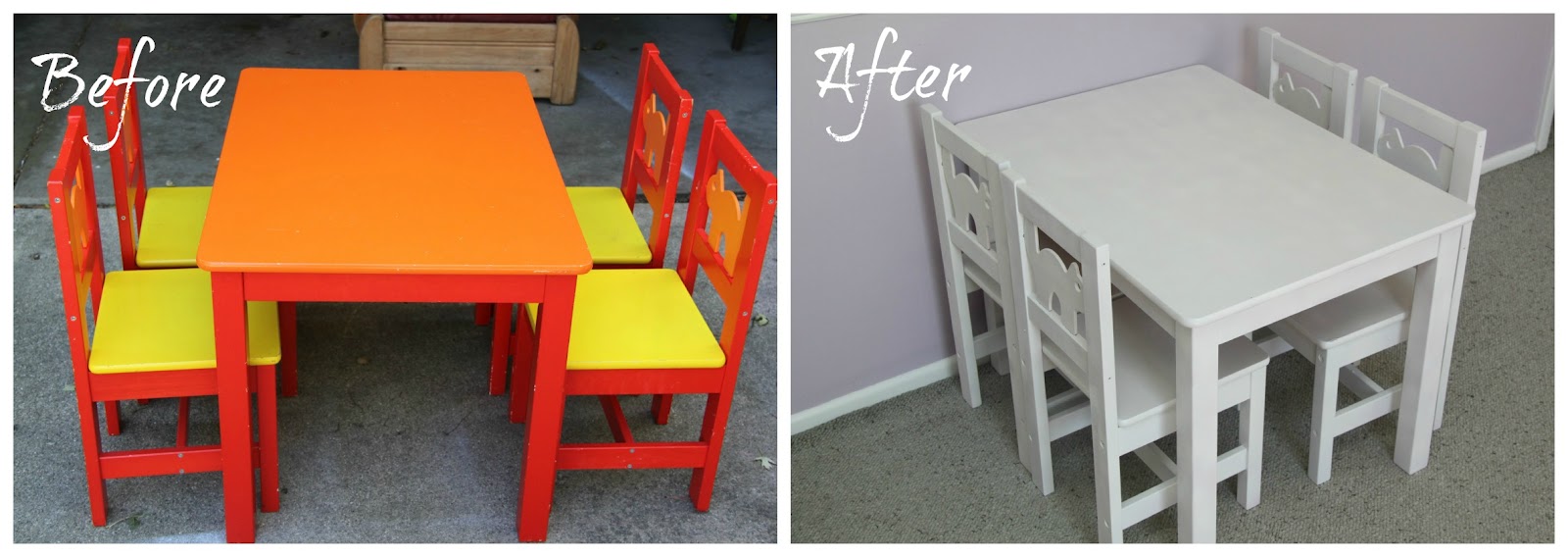 Idea para pintar una mesa y sillas de Ikea
