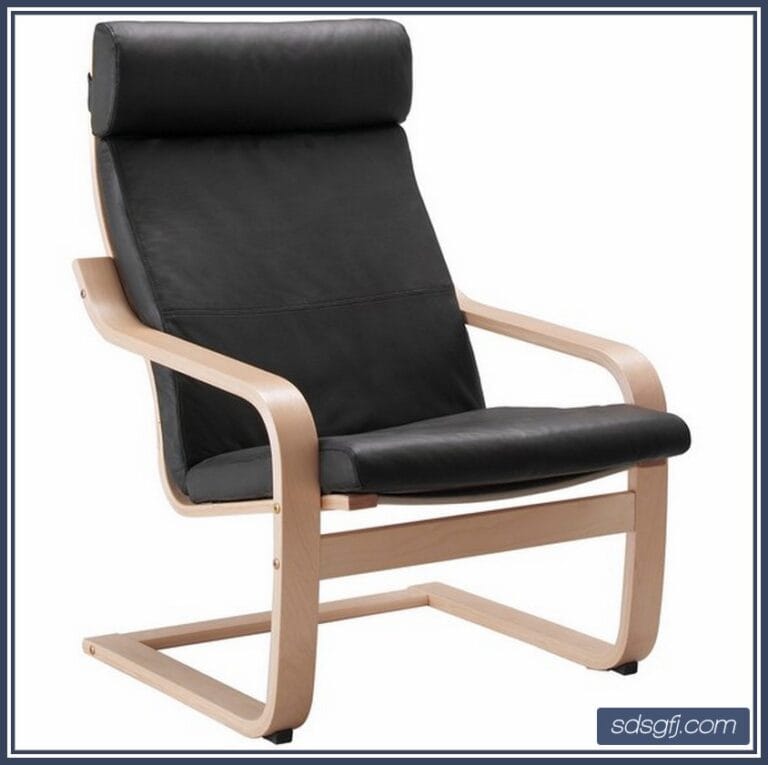 Sillón de piel serie POÄNG de Ikea