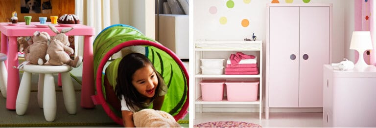 Dormitorio en color rosa para niñas