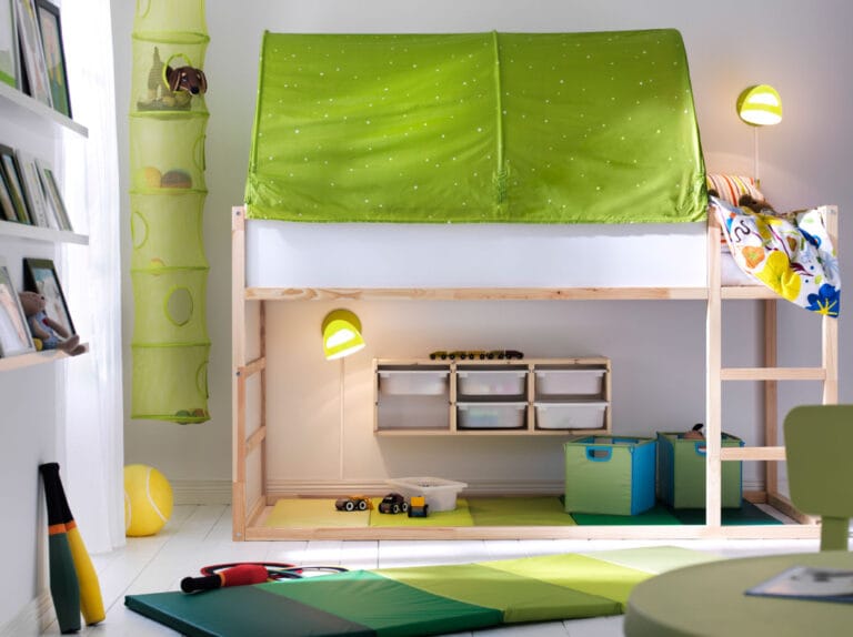 Dormitorio infantil en color verde ¡Crea con Ikea!