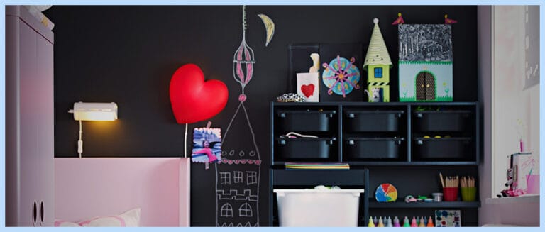 Pared de pizarra en un dormitorio infantil ¡Aprovecha los espacios!