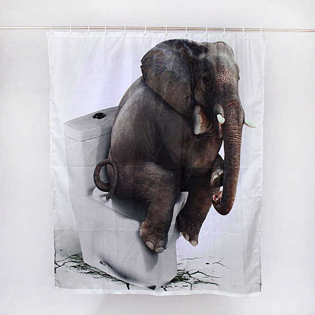 cortinas de baño divertidas - Simpático elefante
