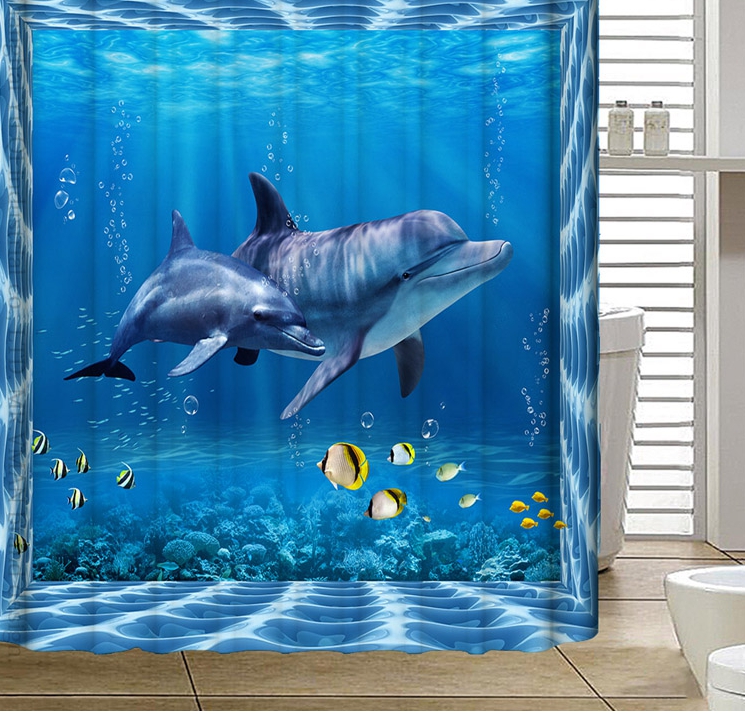  cortinas de baño divertidas - Mundo submarino